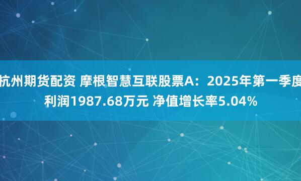 杭州期货配资 摩根智慧互联股票A：2025年第一季度利润1987.68万元 净值增长率5.04%